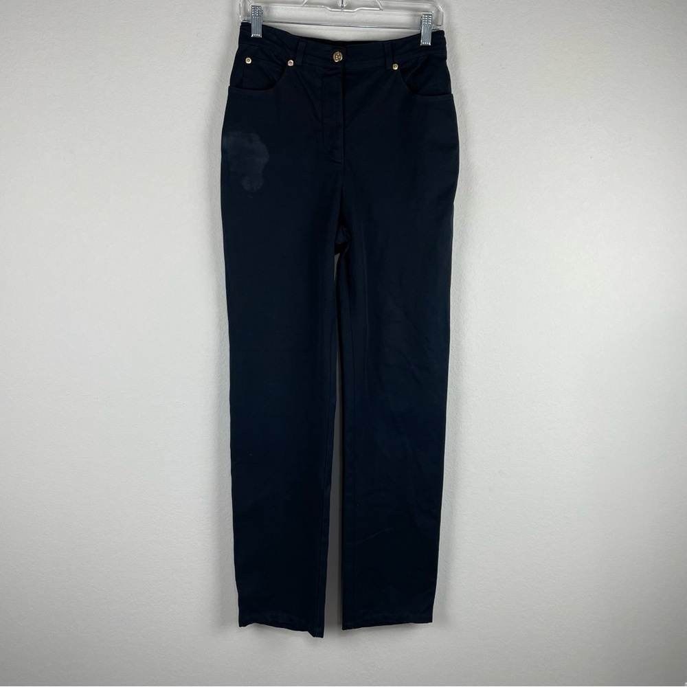 St. John Sport Black Straight Leg Project DIY Luxury Pants Size Small 6